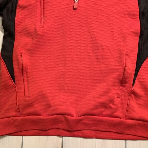 men S head athletic half zip sweatshirt red black - Picture 2 of 7